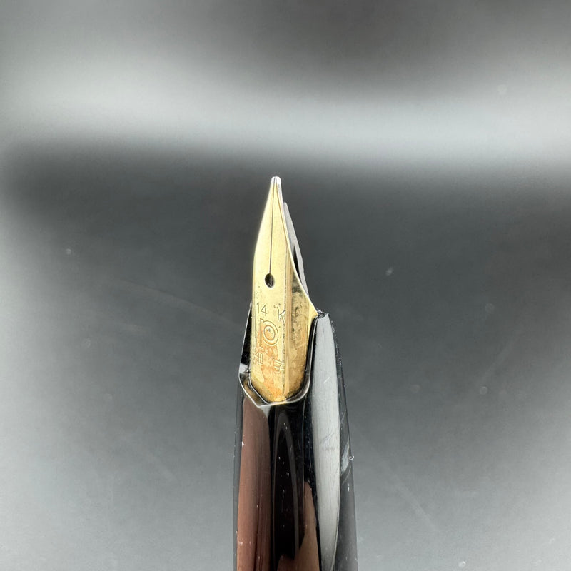 Platinum Black & Gold Pocket Fountain Pen 14K Gold Fine Nib