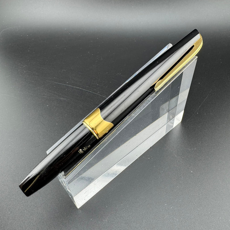 Platinum Black & Gold Pocket Fountain Pen 14K Gold Fine Nib