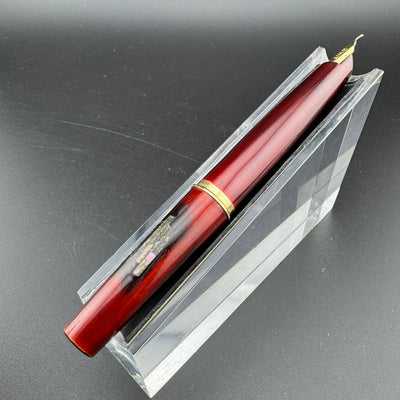 Kumiai Red Urushi Raden Pocket Fountain Pen 21K Gold Extra-Fine Nib