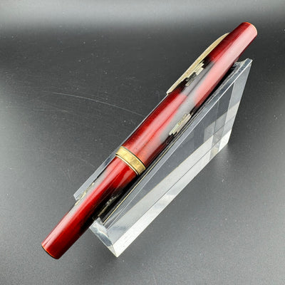 Kumiai Red Urushi Raden Pocket Fountain Pen 21K Gold Extra-Fine Nib