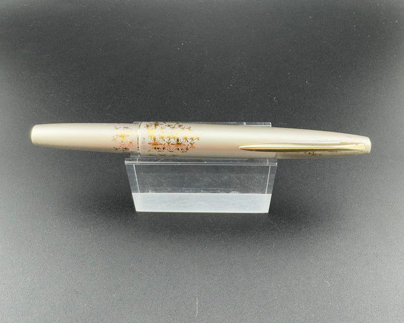 Pilot Lady Satin Aluminum Floral Pocket Fountain Pen 14K Gold Fine Nib