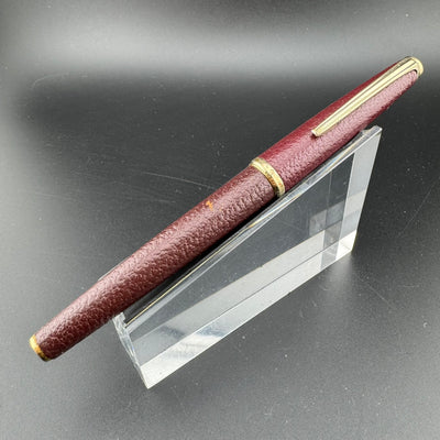 Platinum Red Leather Sheepskin Fountain Pen 18K Gold Soft-Fine Nib