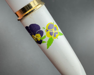 Platinum Pocket Fountain Pen Pansies Screen Printed 18K Gold Fine Nib