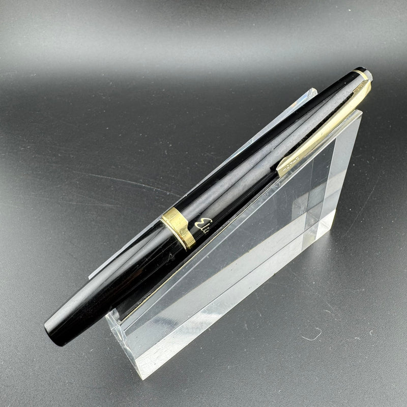 Pilot Elite Black & Gold Pocket Fountain Pen 18K Gold Script Nib
