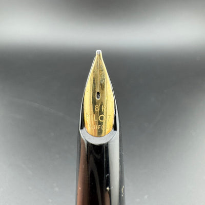 Pilot Elite Black & Gold Pocket Fountain Pen 18K Gold Manifold Nib Dec 1969