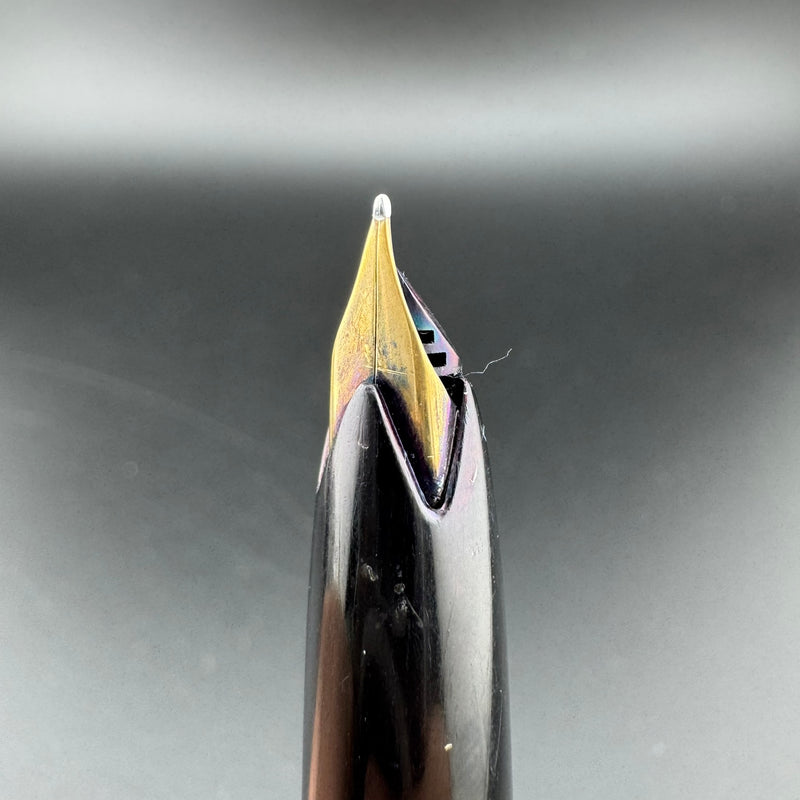 Montblanc No. 24 Black Resin Fountain Pen 14C Gold Fine Nib Serviced