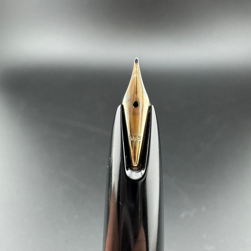 Montblanc No. 34 Black Resin Fountain Pen 14K Gold Fine Nib Serviced