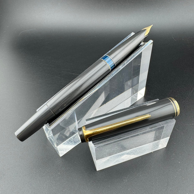 Montblanc No. 22 Grey Resin Fountain Pen 14C Gold Extra-Fine Nib Serviced