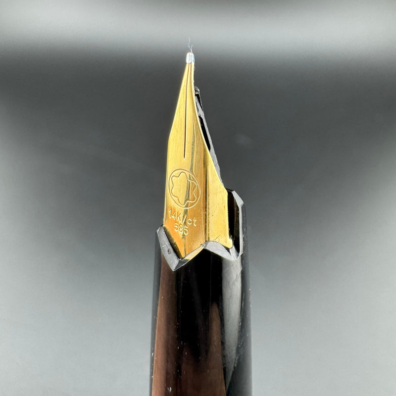 Montblanc No. 221P Black Resin Fountain Pen 14K Gold Extra-Fine Nib