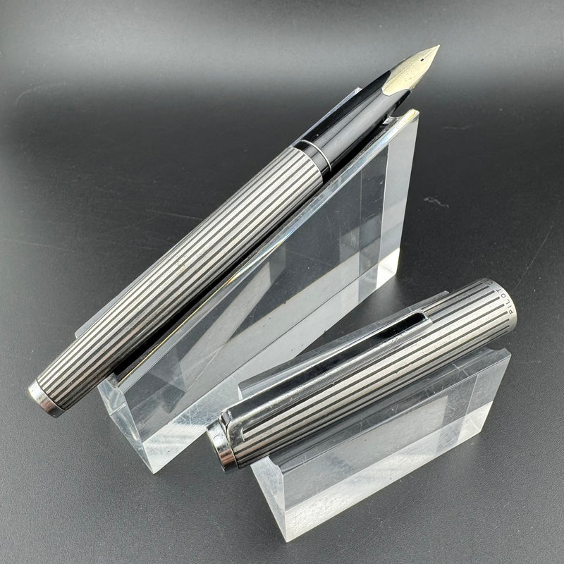Pilot Custom K-500SS Black Stripe Fountain Pen 18K White Gold EF Nib