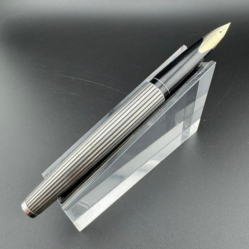 Pilot Custom K-500SS Black Stripe Fountain Pen 18K White Gold EF Nib