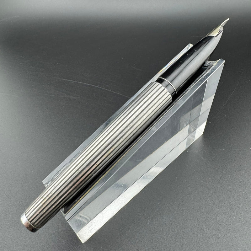 Pilot Custom K-500SS Black Stripe Fountain Pen 18K White Gold EF Nib