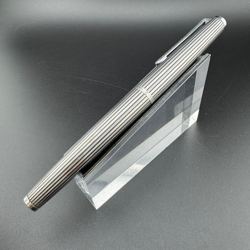 Pilot Custom K-500SS Black Stripe Fountain Pen 18K White Gold EF Nib