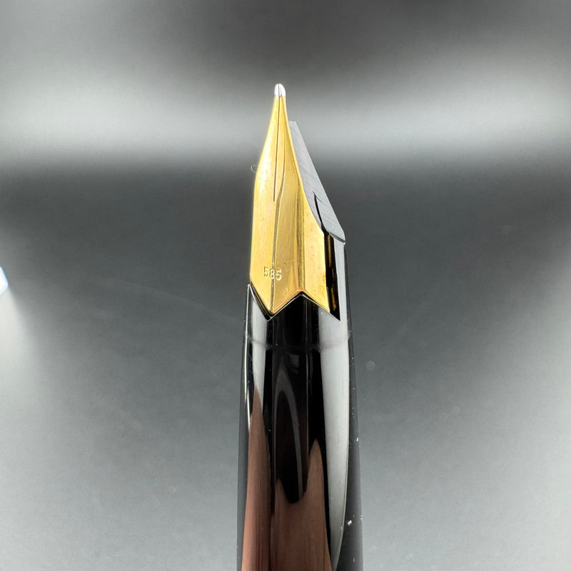 Montblanc No. 221 Black Resin Fountain Pen 14K Gold Extra-Fine Nib Serviced