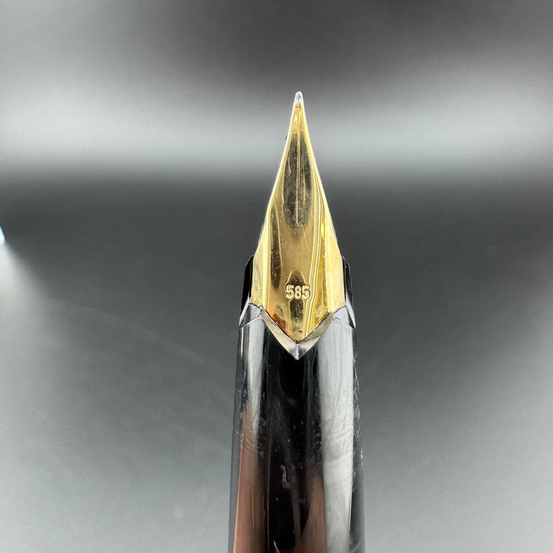 Montblanc 221P Black Resin Fountain Pen 14K Gold Extra-Fine Nib