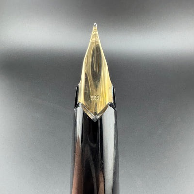 Montblanc No. 221 Black Resin Fountain Pen 14K Gold Extra-Fine Nib Serviced