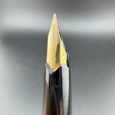 Montblanc No. 221 Black Resin Fountain Pen 14K Gold Extra-Fine Nib Serviced