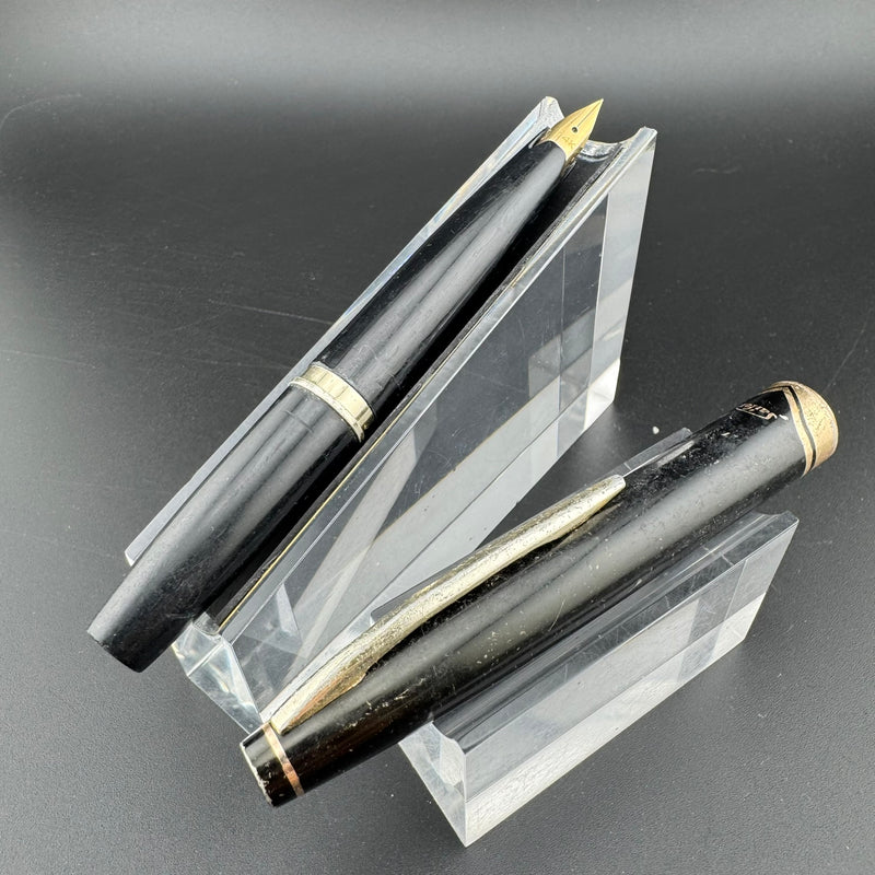 Sailor Black & Gold Pocket Fountain Pen 14K Gold Fine Nib