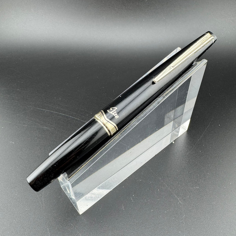 Pilot Elite Black Resin Pocket Fountain Pen 14K Gold Soft-Fine Nib May 1975