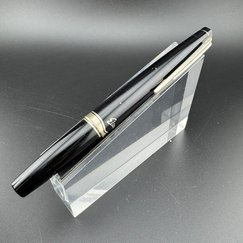 Pilot Elite Black Resin Pocket Fountain Pen 14K Gold Soft-Fine Nib May 1975