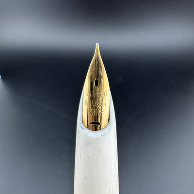 Pilot Elite Lady Silver Heart Pocket Fountain Pen 18K Gold Fine Nib