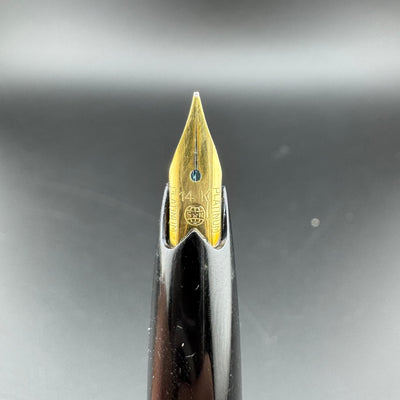 Platinum Black & Silver Pocket Fountain Pen 14K Gold Fine Nib