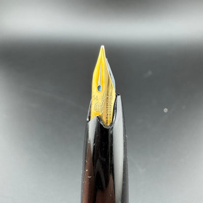 Platinum Black & Silver Pocket Fountain Pen 14K Gold Fine Nib