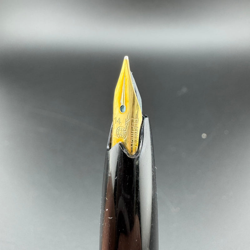 Platinum Black & Silver Pocket Fountain Pen 14K Gold Fine Nib