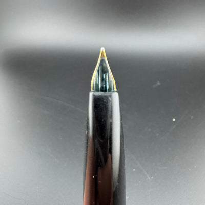 Platinum Black & Silver Pocket Fountain Pen 14K Gold Fine Nib