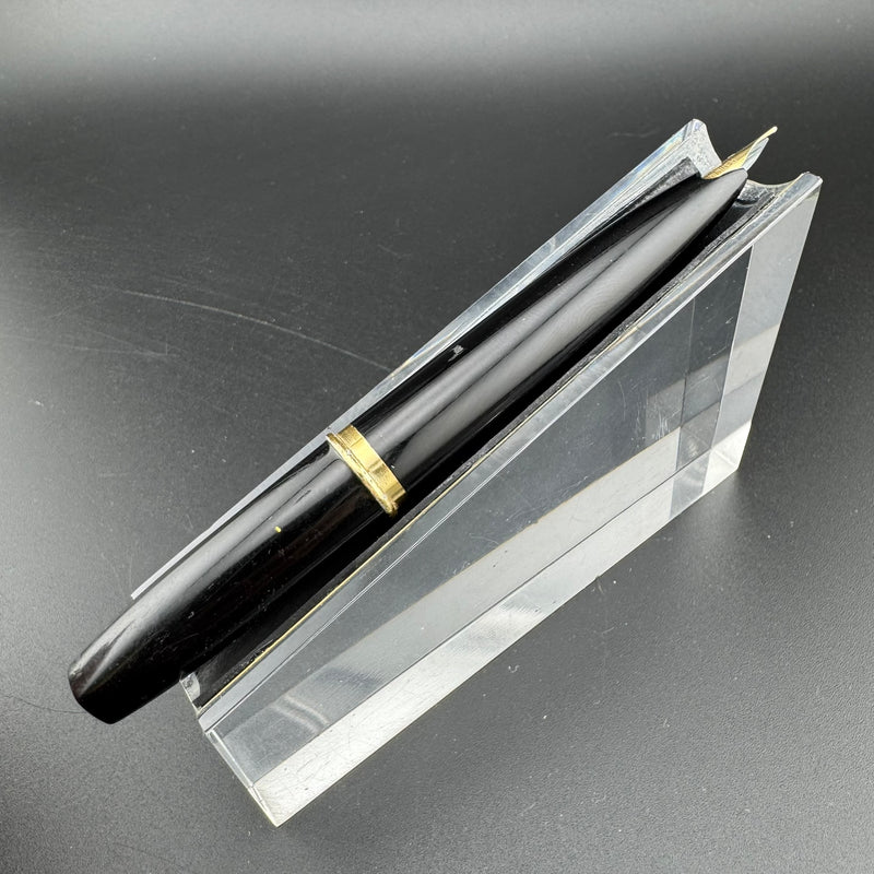 Platinum Black & Silver Pocket Fountain Pen 14K Gold Fine Nib