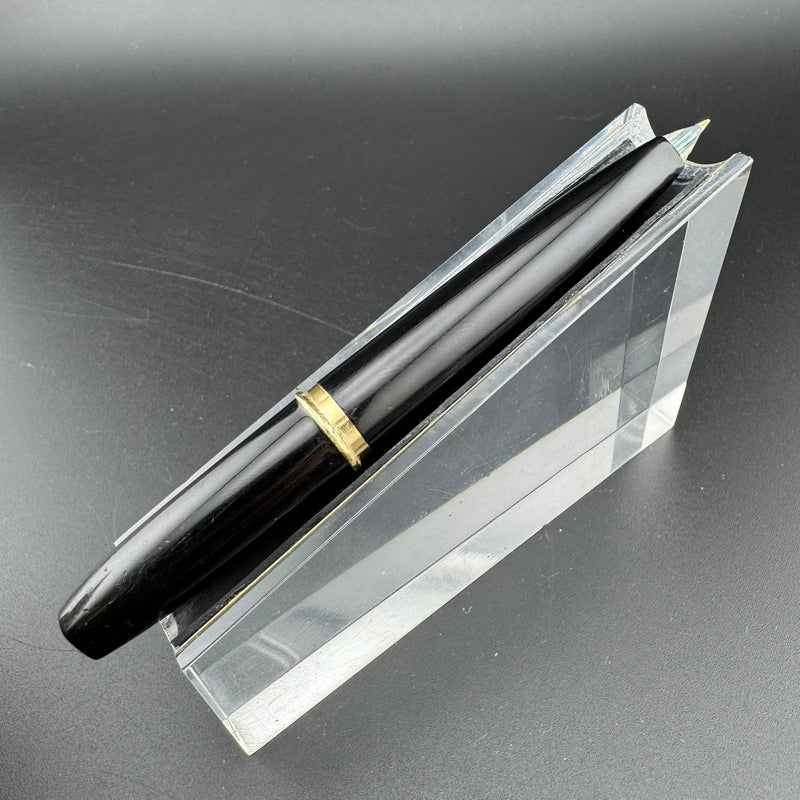 Platinum Black & Silver Pocket Fountain Pen 14K Gold Fine Nib