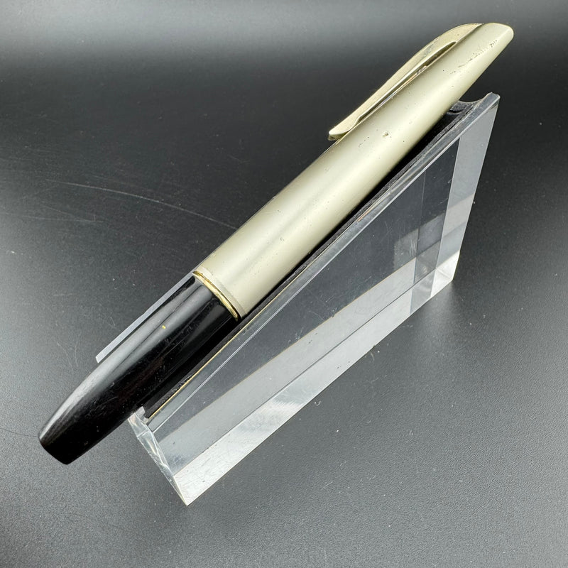 Platinum Black & Silver Pocket Fountain Pen 14K Gold Fine Nib