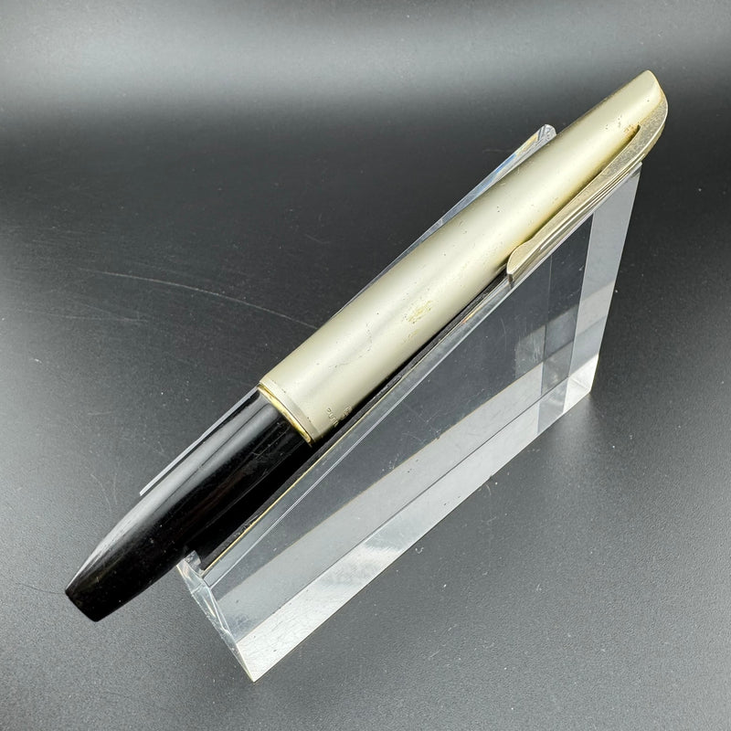 Platinum Black & Silver Pocket Fountain Pen 14K Gold Fine Nib