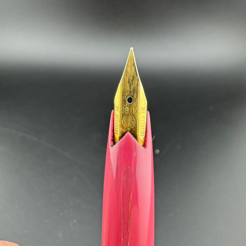 Platinum Silver & Purple Pocket Fountain Pen 18K Gold Fine Nib