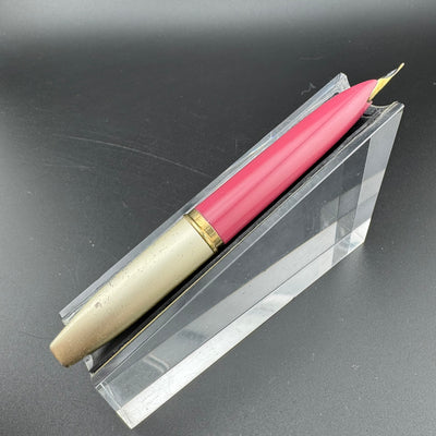 Platinum Silver & Purple Pocket Fountain Pen 18K Gold Fine Nib