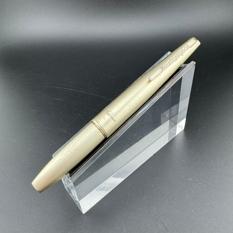 Platinum Silver & Purple Pocket Fountain Pen 18K Gold Fine Nib