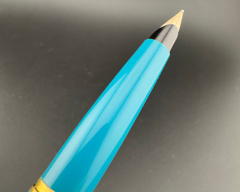 Parker 45 CT Custom Turquoise Fountain Pen 10K Gold Fine Nib