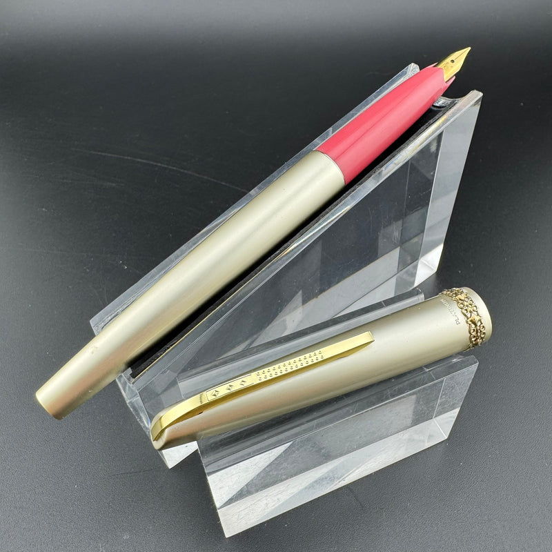 Platinum Pink & Silver Aluminum Fountain Pen 18K Gold Medium Nib