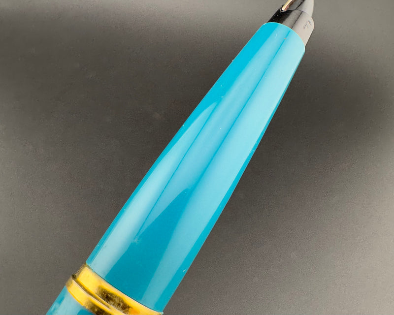 Parker 45 CT Custom Turquoise Fountain Pen 10K Gold Fine Nib