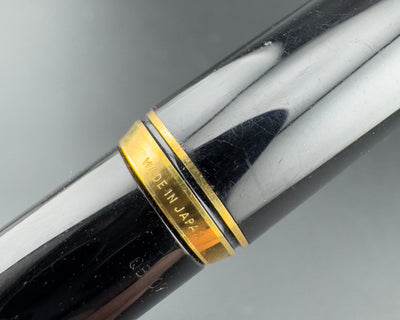 Pilot Custom Black Resin Fountain Pen 18K Gold Fine Nib Oct 1976