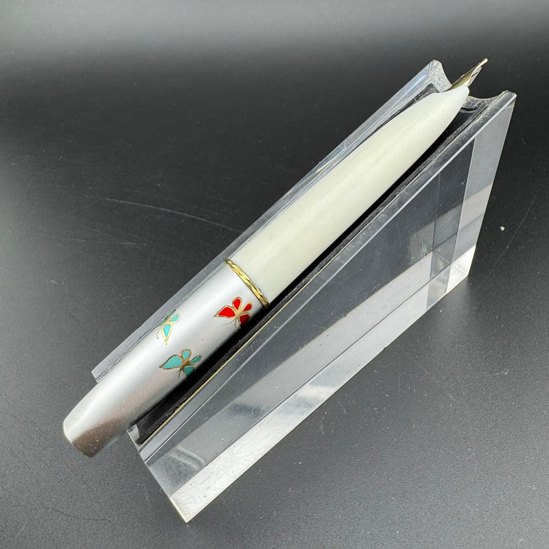 Platinum Floral Butterfly Pocket Fountain Pen 14K Gold Fine Nib