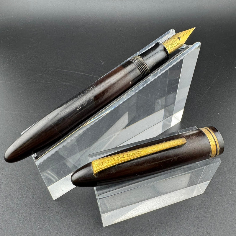 An-Esu S.S.S. Ebonite Eyedropper Fountain Pen Steel Fine Nib Unrestored