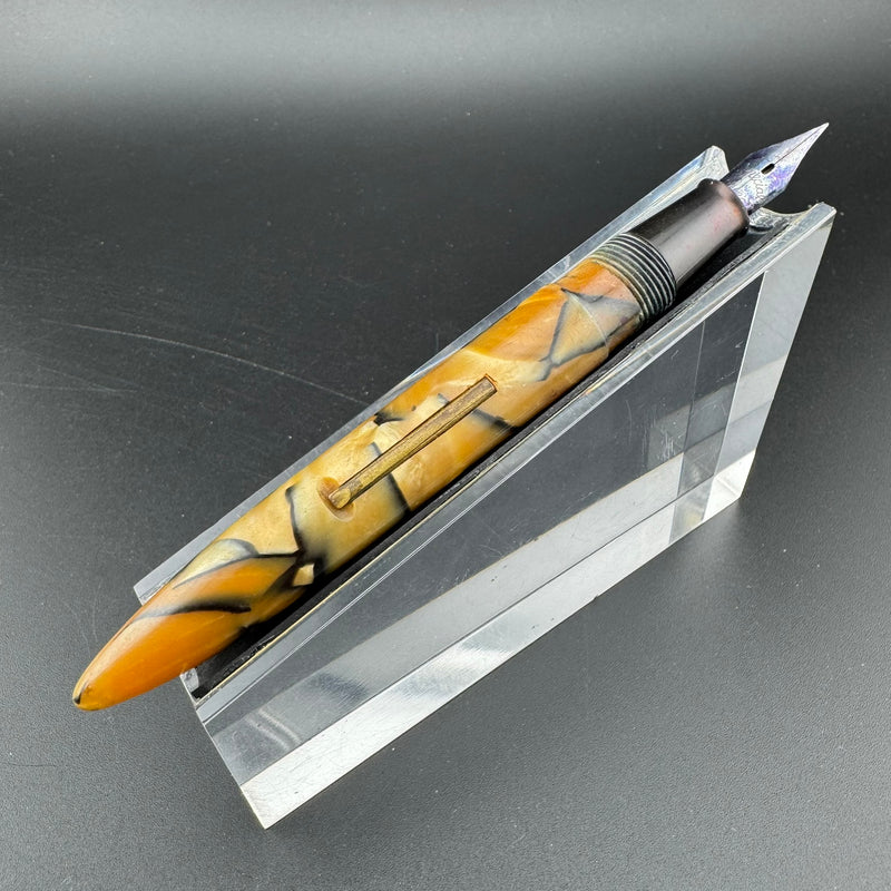 Newman Special Celluloid Lever Filler Fountain Pen Steel EF Nib Unrestored