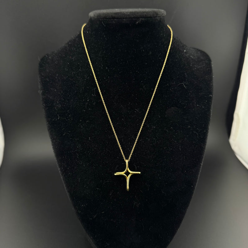 Tiffany & Co. Peretti Infinity Cross 18K Gold Pendant Necklace