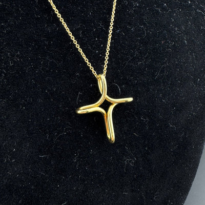 Tiffany & Co. Peretti Infinity Cross 18K Gold Pendant Necklace