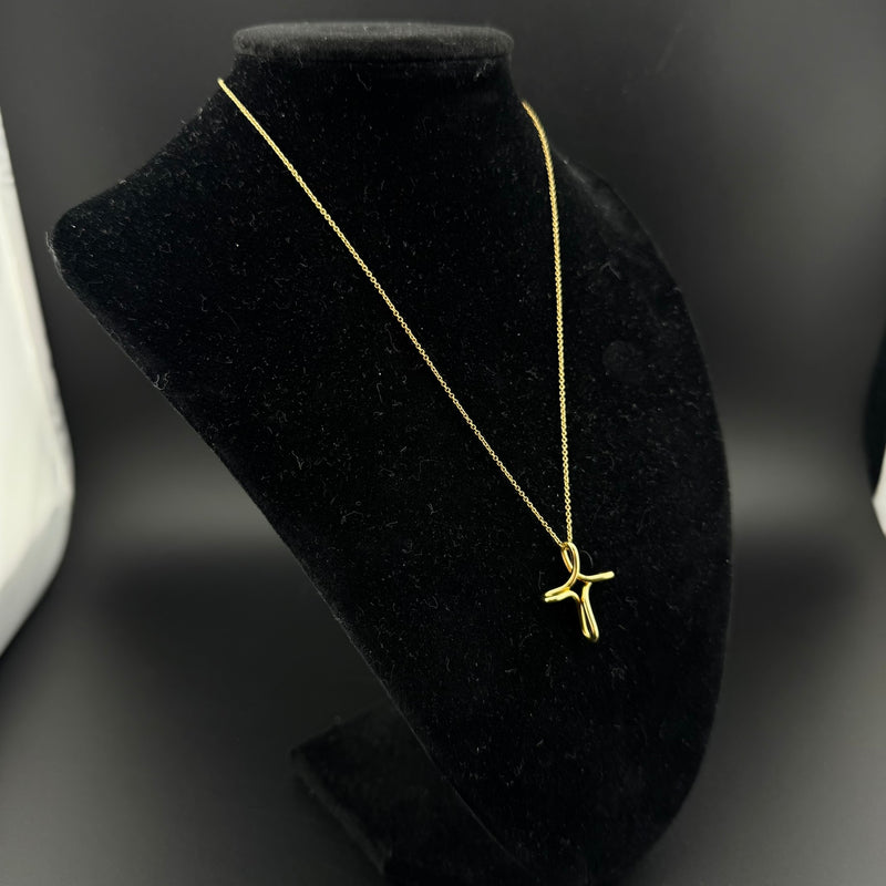 Tiffany & Co. Peretti Infinity Cross 18K Gold Pendant Necklace