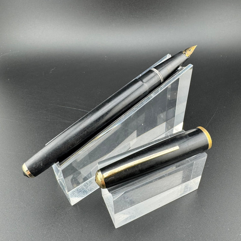 Pilot Super 100B Black Resin Fountain Pen 14K Gold Fine Nib Unrestored