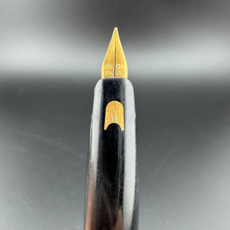 Pilot Steel & Resin Short-Long Telescoping Pocket Fountain Pen 14K Gold Fine Nib