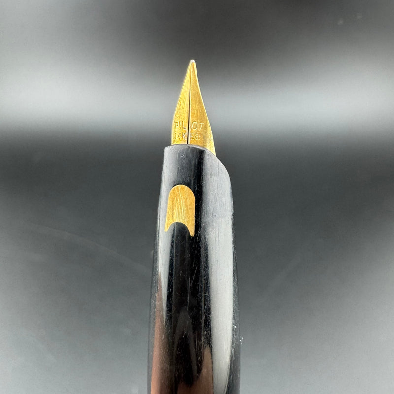 Pilot Steel & Resin Short-Long Telescoping Pocket Fountain Pen 14K Gold Fine Nib