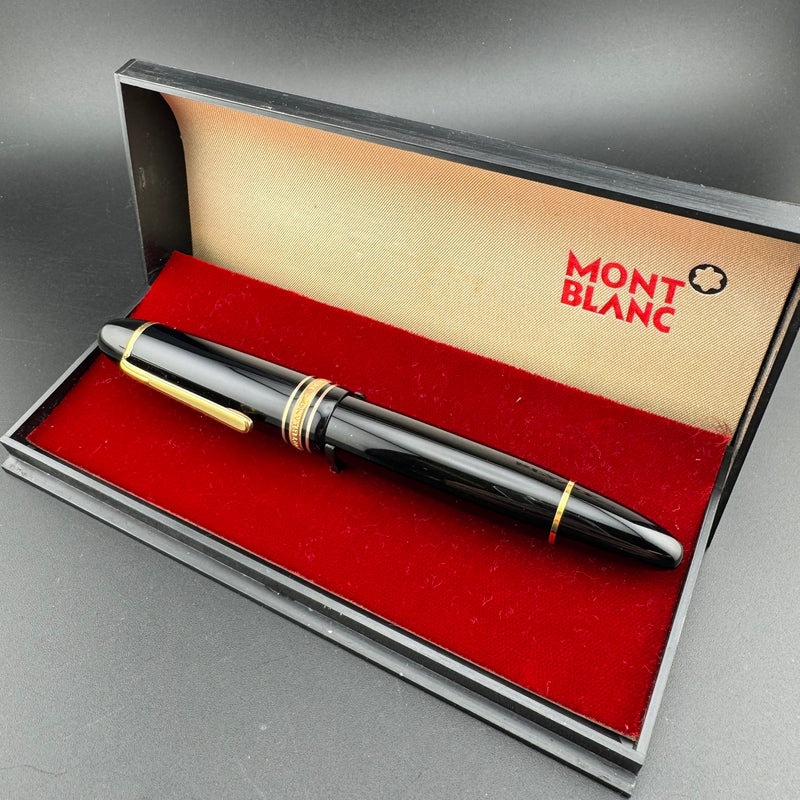 Montblanc Meisterstück No. 149 Fountain Pen 14C Gold Fine Nib Serviced w/Box